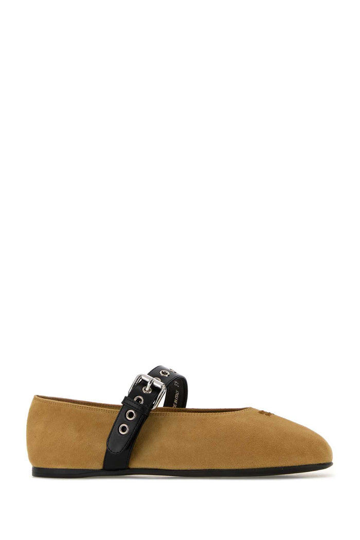 Beige Suede Ballerinas Miele Ballerine