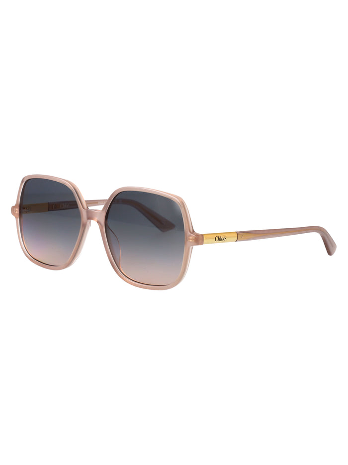 Beige-beige-grey Acetate Sunglasses