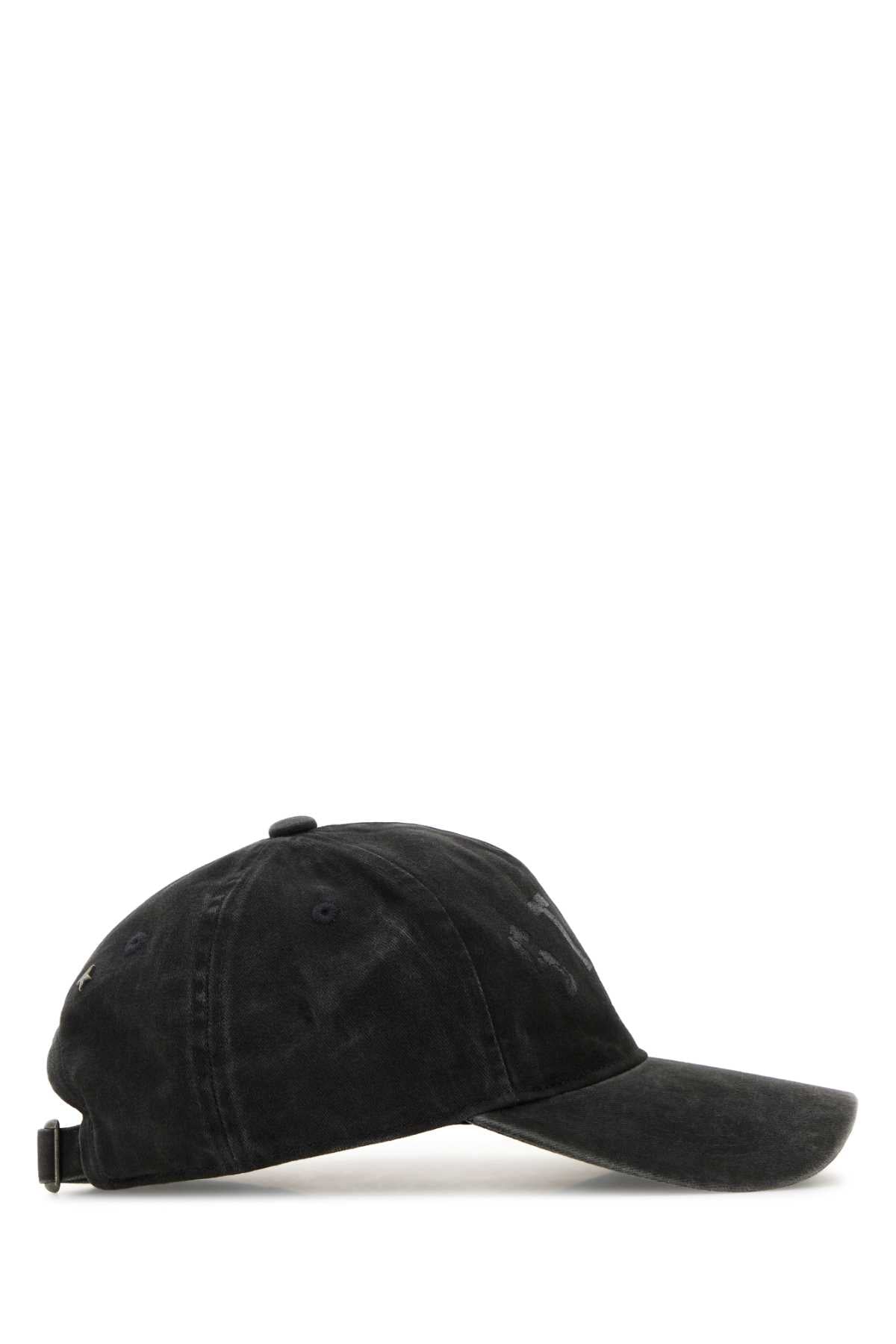 Charcoal Cotton Baseball Cap Anthraciteblack Exterior: Cappelli