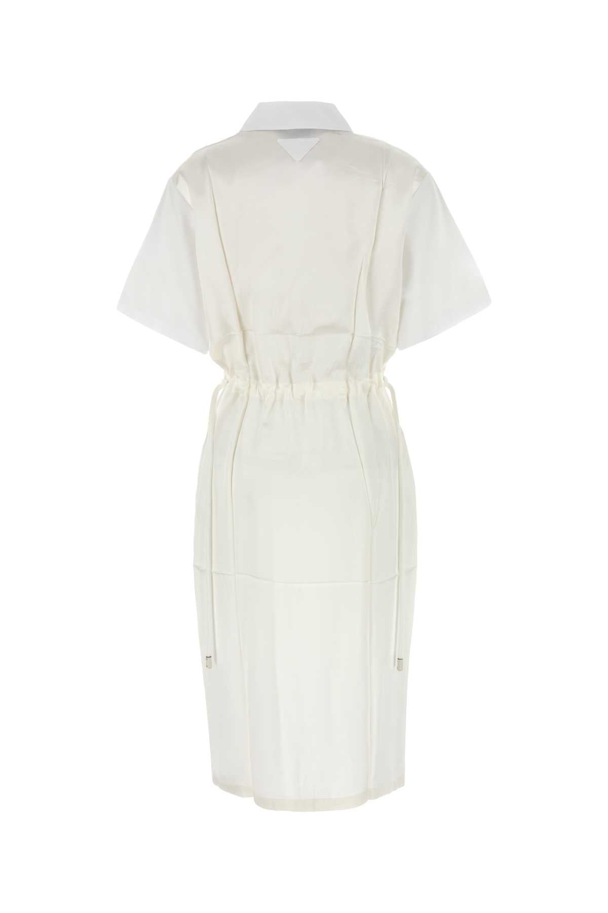 White Poplin Shirt Dress Bianco Exterior: Cotton Abiti