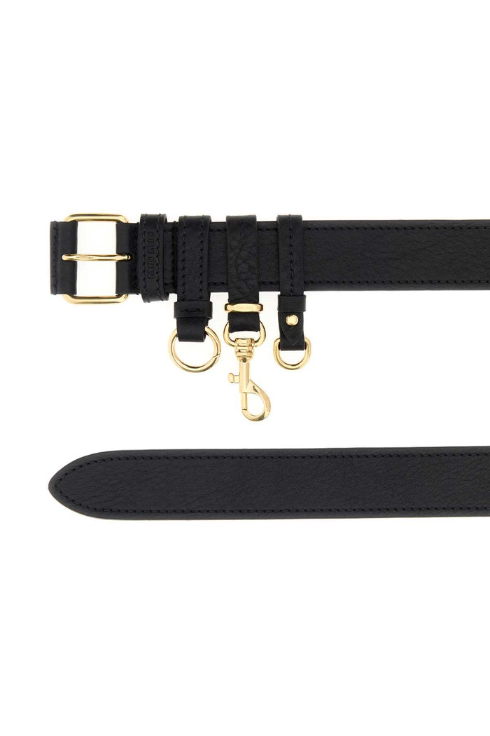 Black Leather Belt Nero Cinture