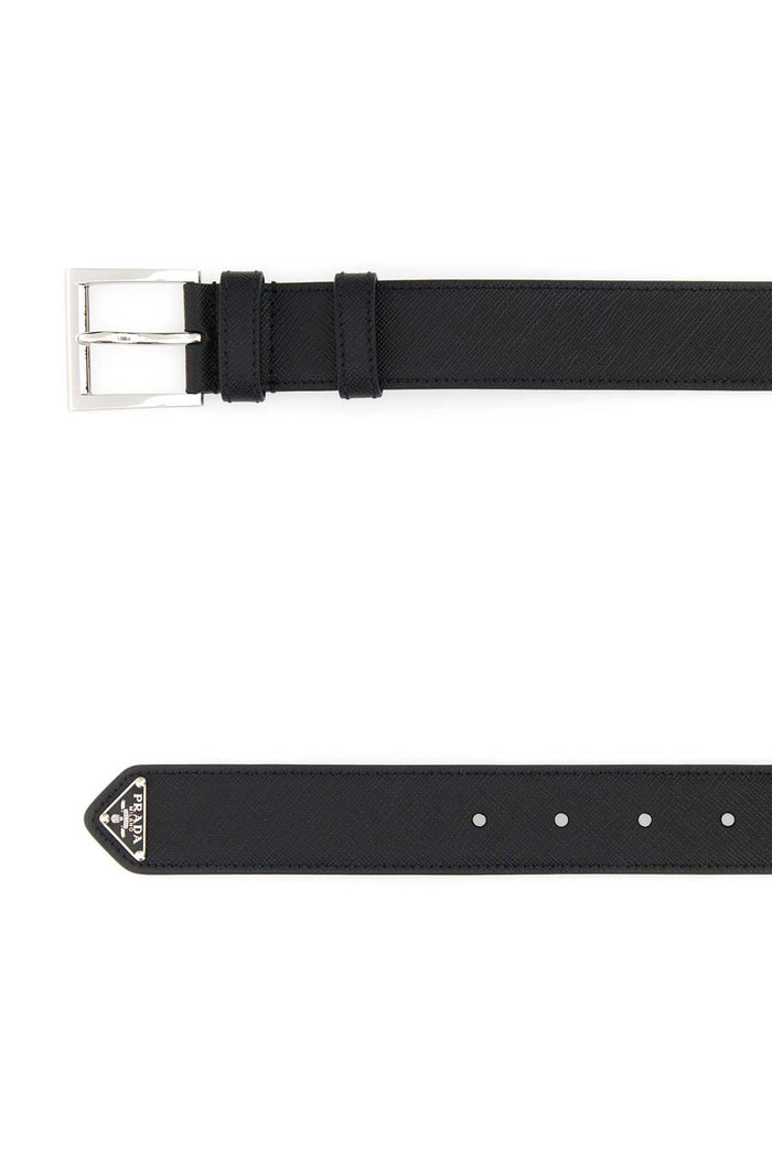 Black Leather Belt Nero Vitello Cinture