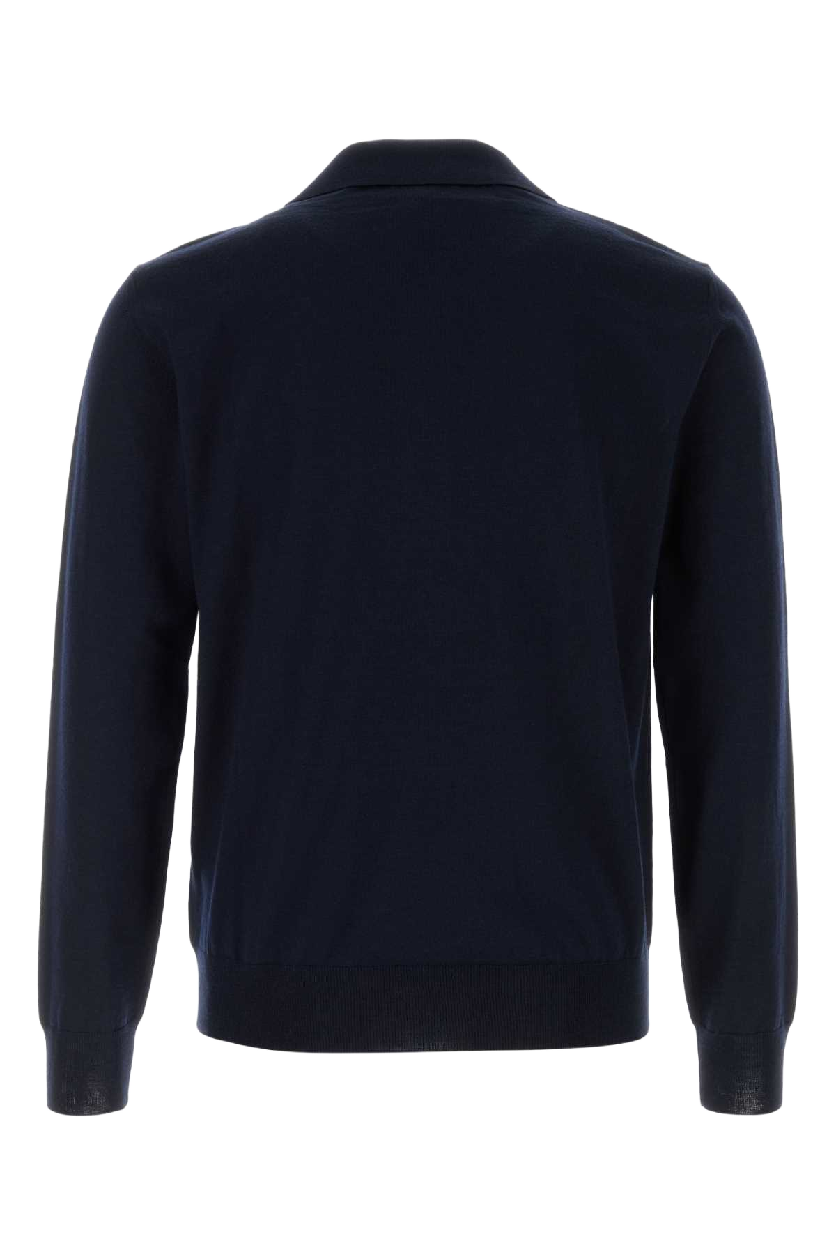 Midnight Blue Wool Polo Shirt Navy Virgin