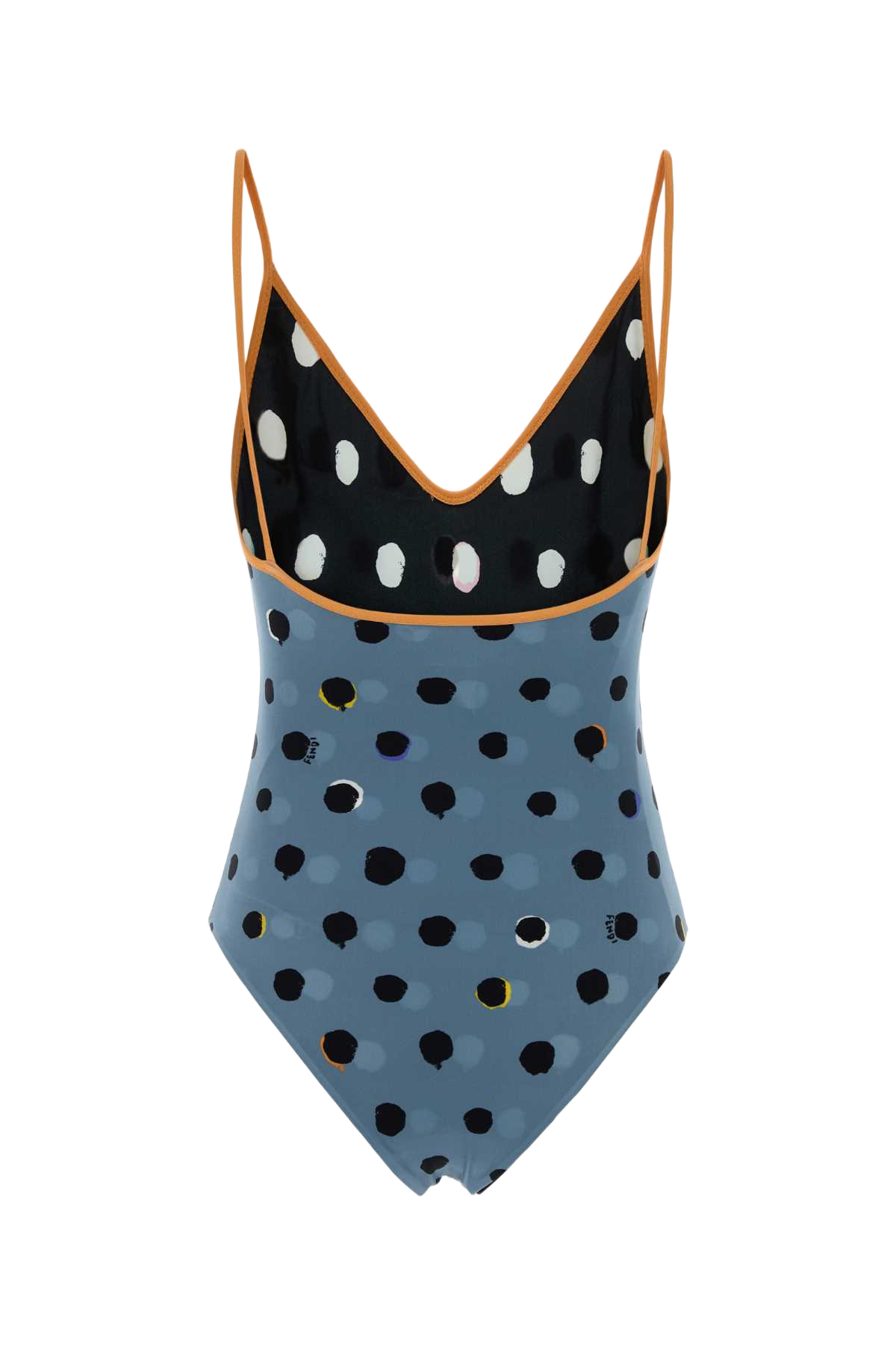 Printed Stretch Nylon Swimsuit Anise Black Costumi Da Bagno