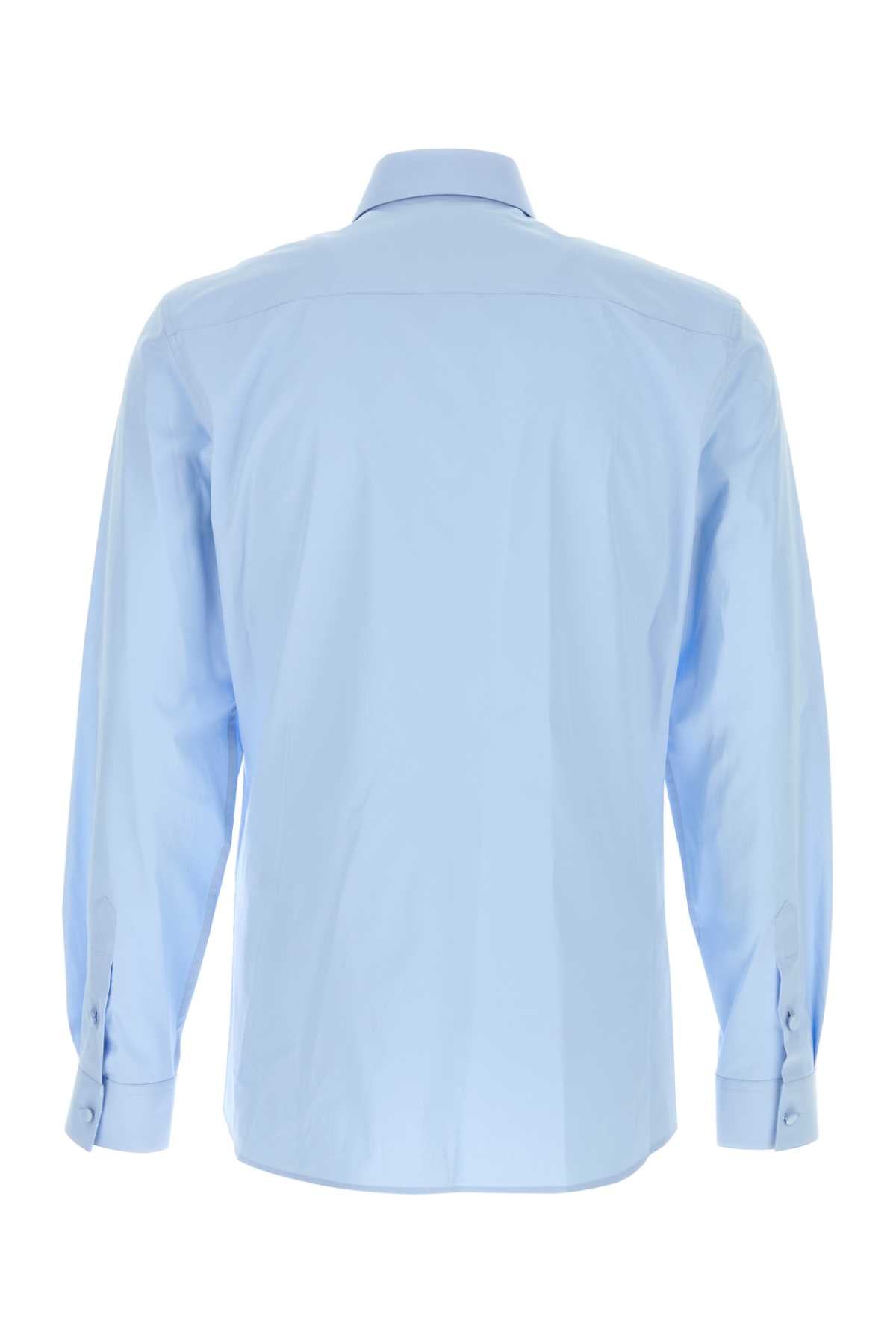 Light-Blue Poplin Shirt Cielo Exterior: Cotton Camicie
