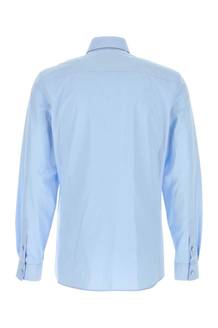 Light-Blue Poplin Shirt Cielo Exterior: Cotton Camicie