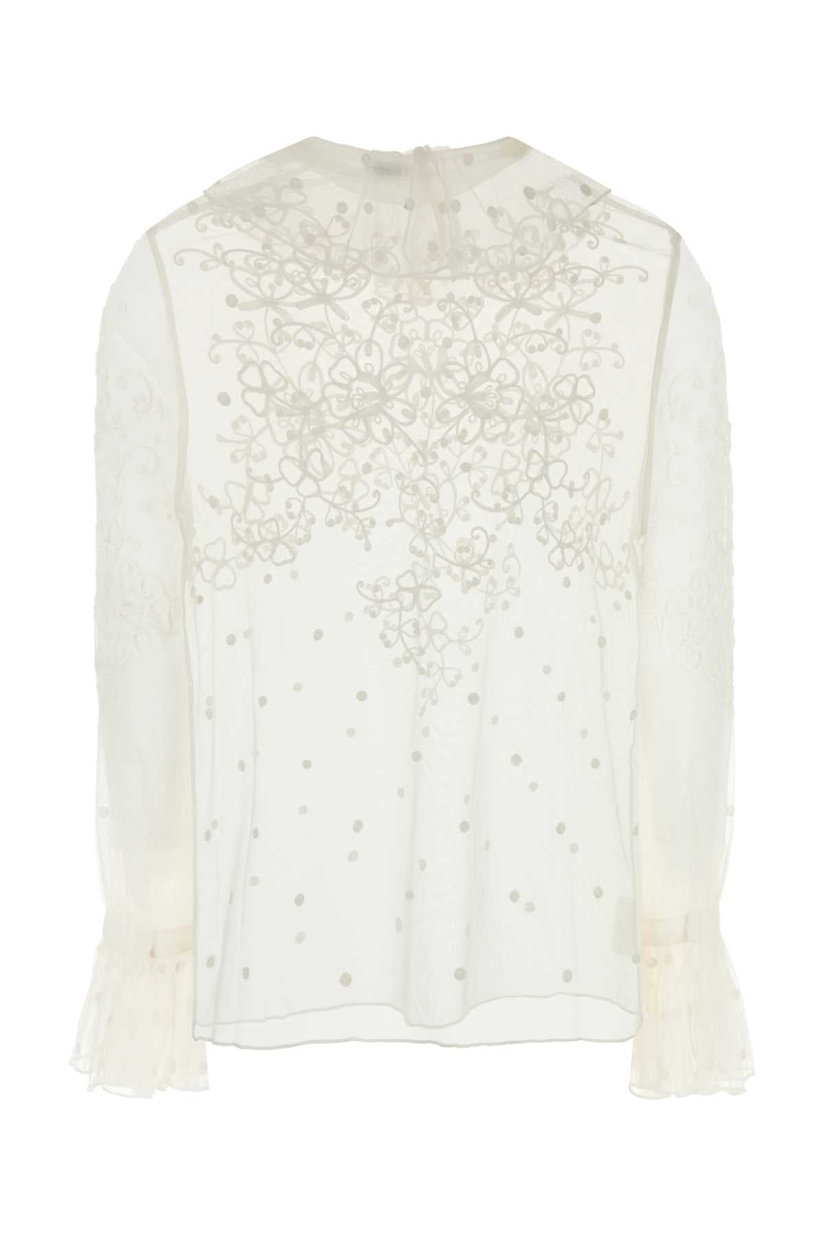 White Mesh Middlemist Blouse Exterior: Nylon Maglie
