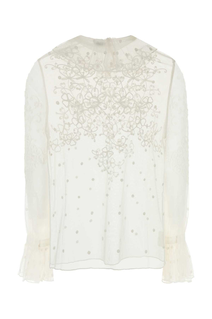 White Mesh Middlemist Blouse Exterior: Nylon Maglie