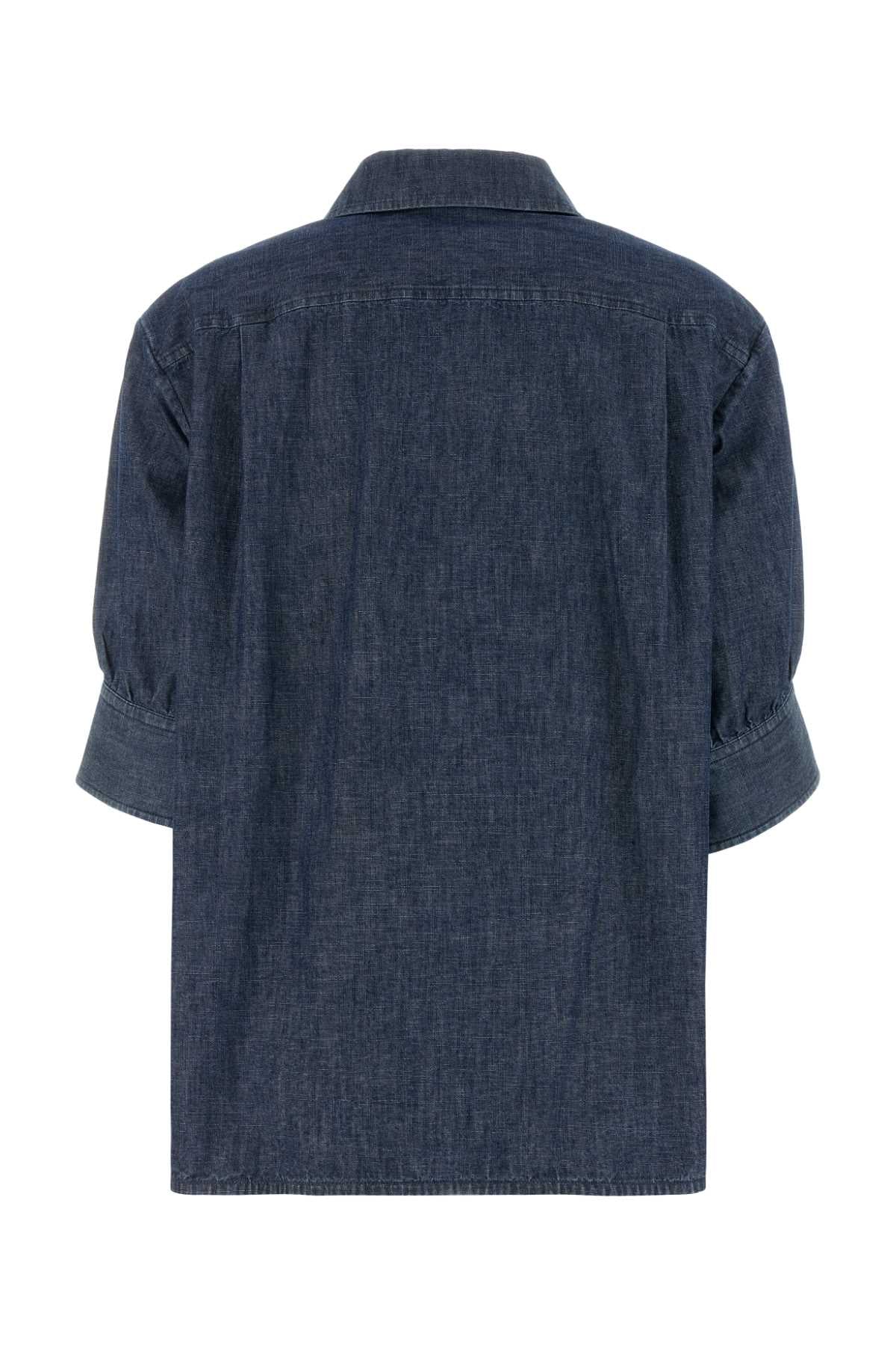Denim Shirt Indigo Cotone Camicie