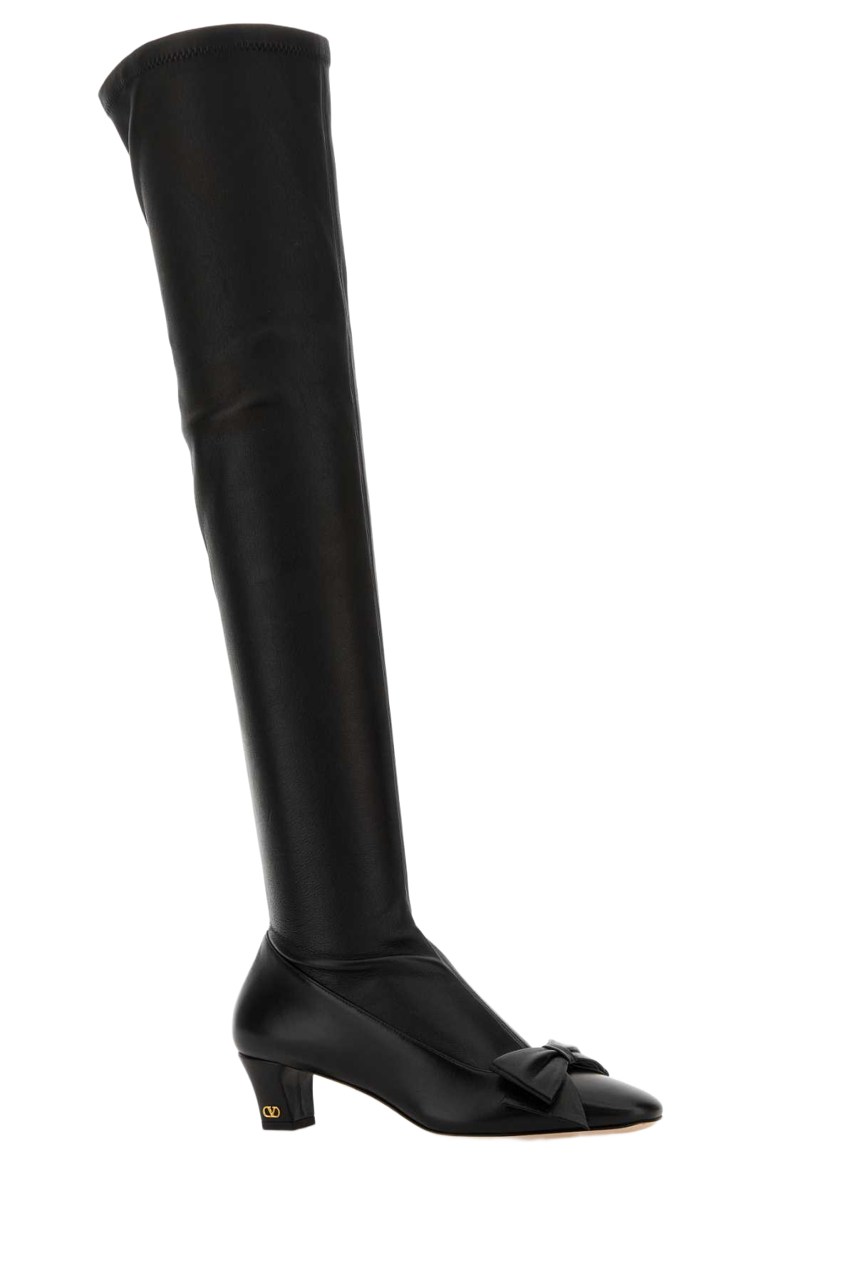 Black Leather Boots Nero Stivali