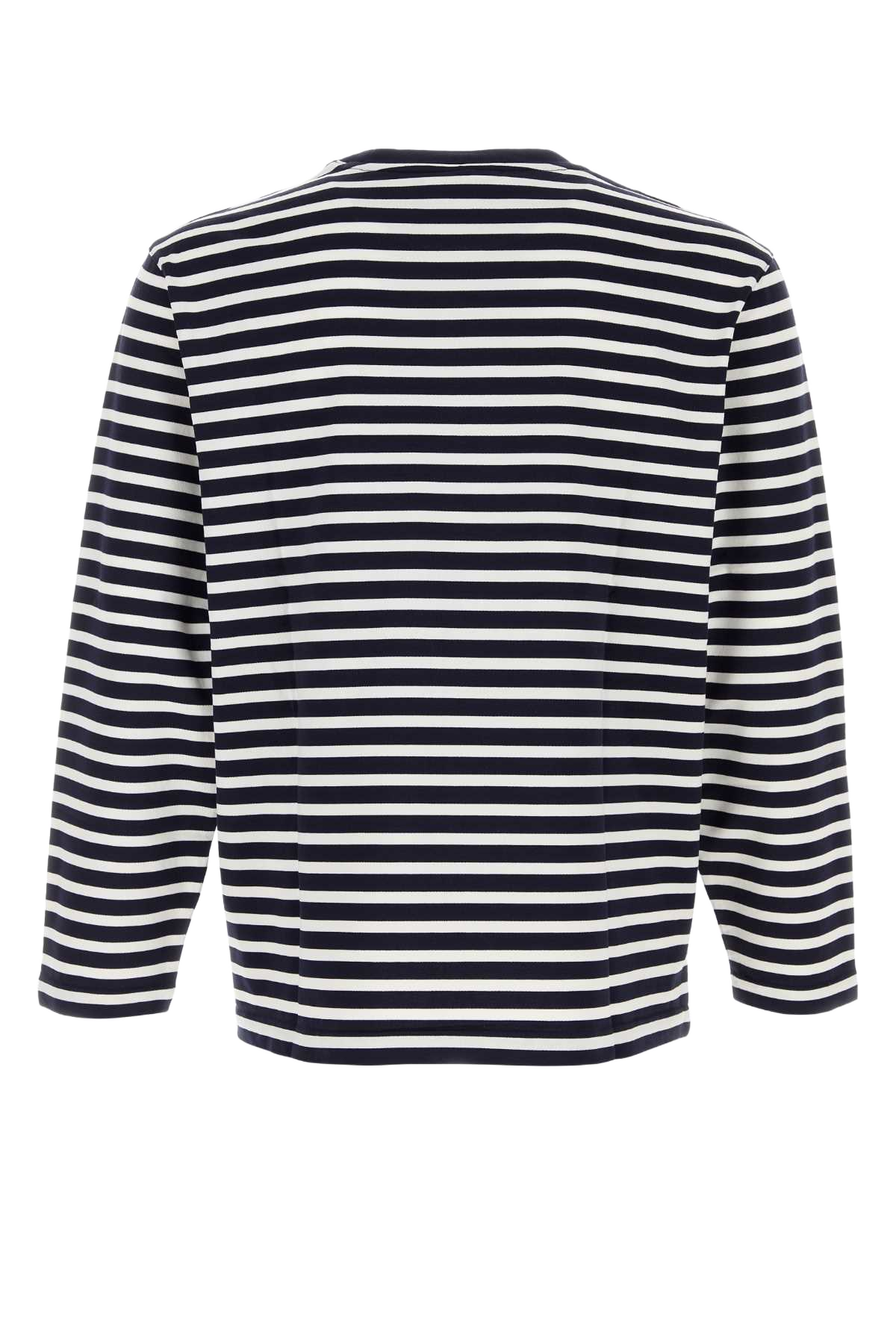 Embroidered Cotton Oversize T-Shirt Navywhite Exterior