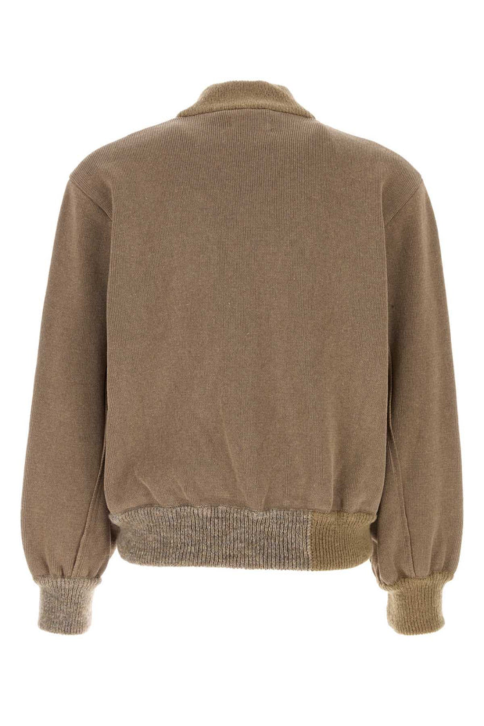 Biscuit Cotton Blend Bomber Jacket 88_sand Giubbini