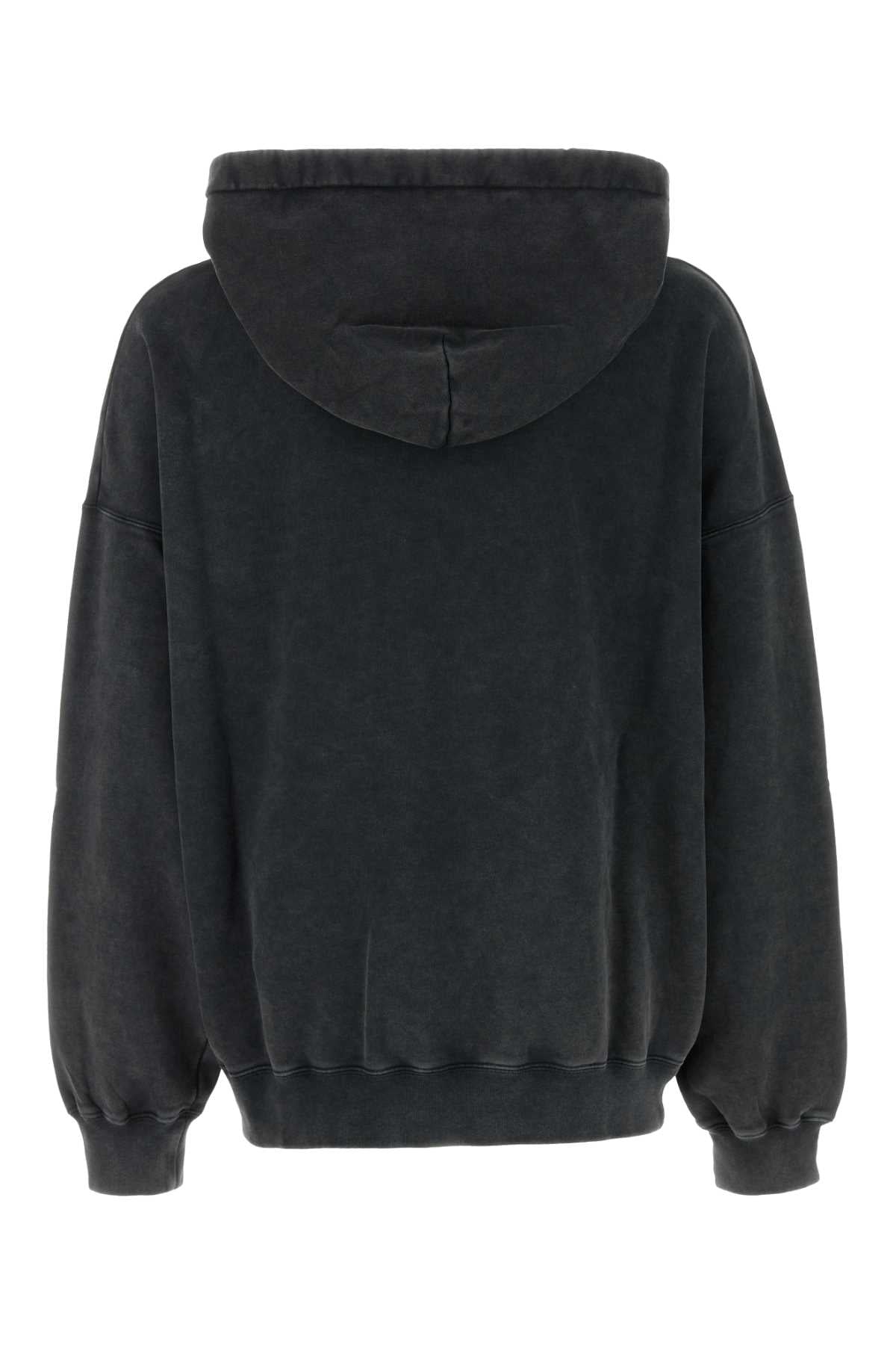 Charcoal Cotton Sweatshirt Black Fabric Felpe