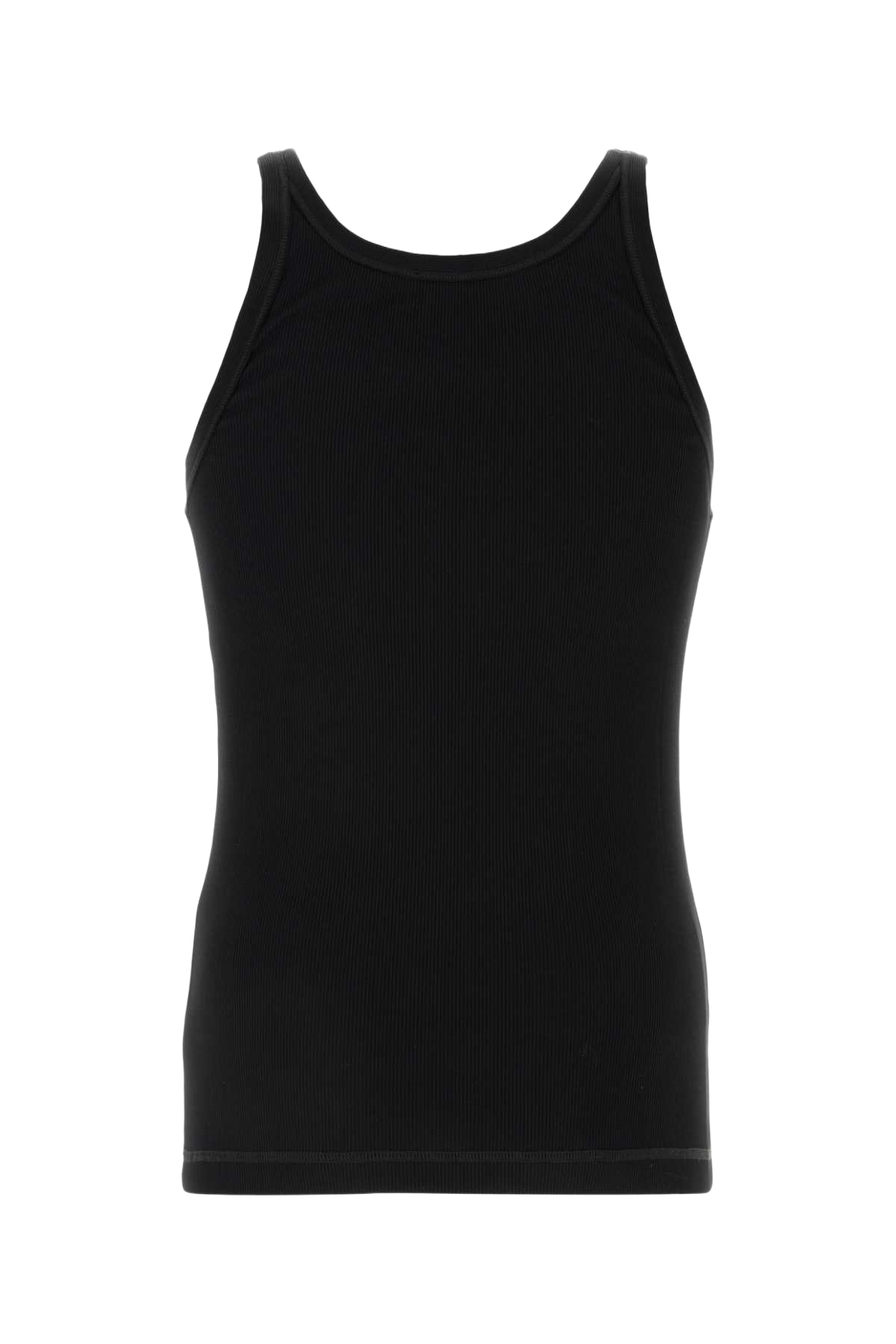 Black Cotton Tank Top Nero Exterior: T-shirt