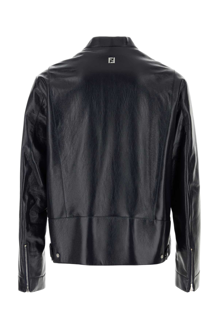 Midnight Blue Leather Jacket Blueberry Giacche In Pelle