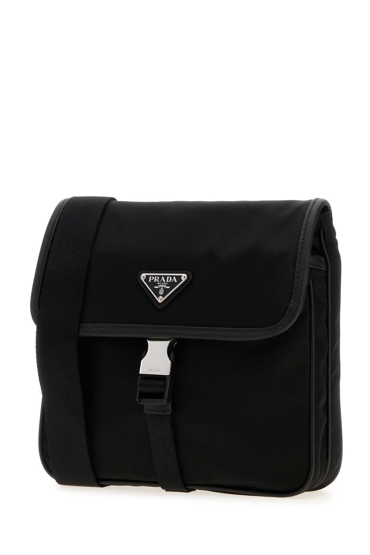 Black Re-Nylon Crossbody Bag Nero Recycledpolyamide-calfleather Borse A Tracolla