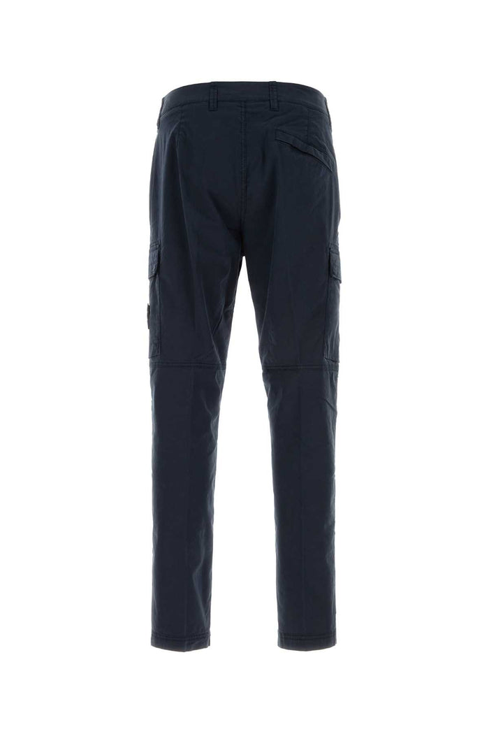 Navy Blue Stretch Cotton Cargo Pant Navyblue Exterior: Elastane Pantaloni