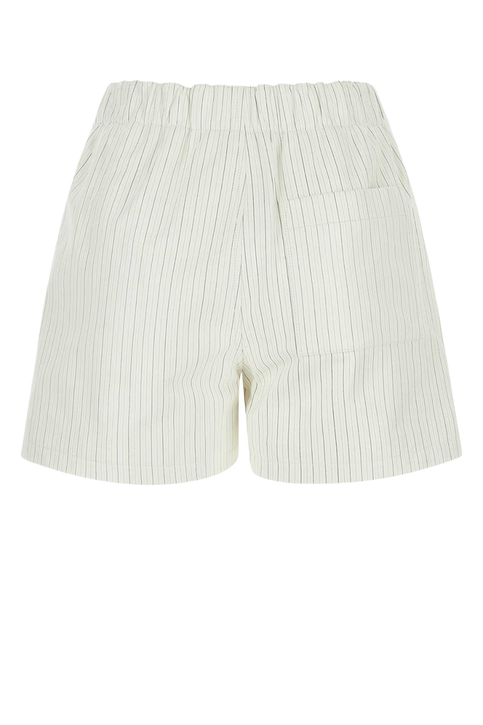 Printed Leather Shorts Whitegrey