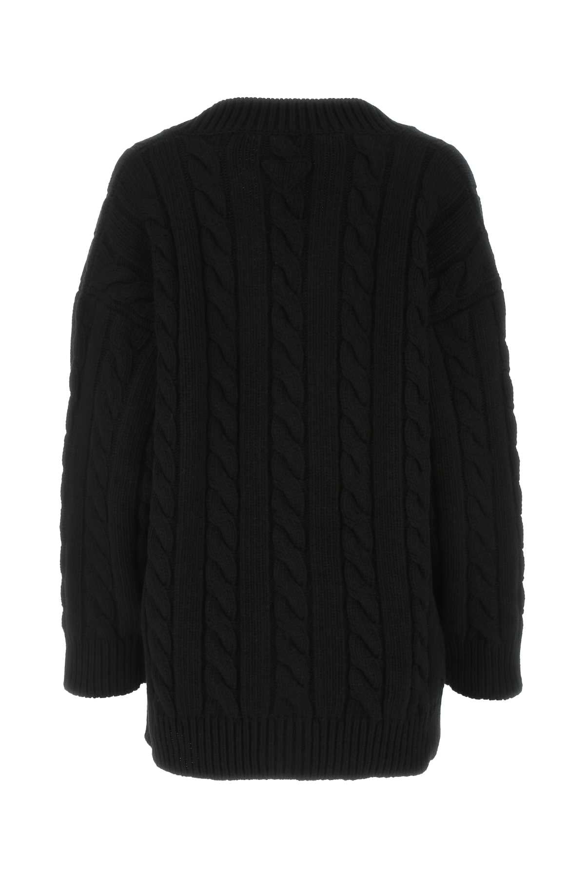 Black Wool Blend Oversize Cardigan Nero Maglieria
