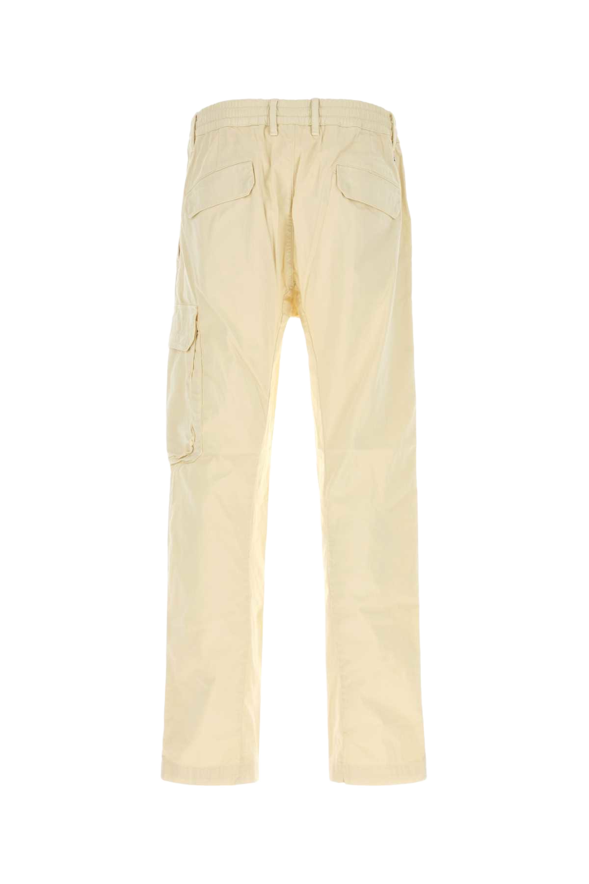 Cream Stretch Cotton Cargo Pant Frozendew Exterior: Elastane Pantaloni