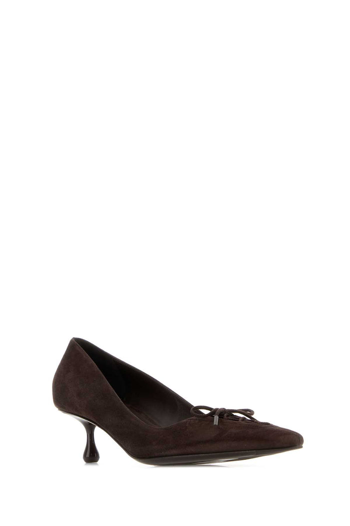 Dark Brown Suede Scarlett 50 Pumps Chocolate Leather Salpa Plastic Metal Scarpe Con Tacco