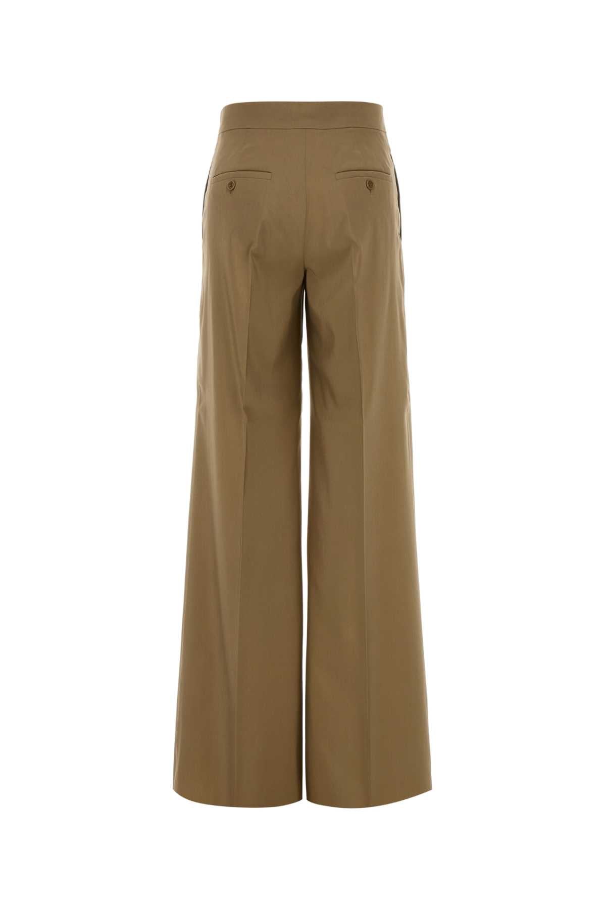 Camel Wool Blend Wide-Leg Bronte Pant Sabbia Exterior: Virgin Silk Pantaloni