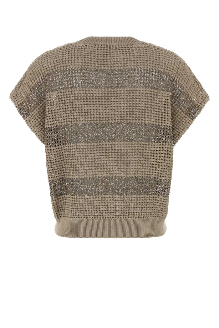 Two-Tone Knit Top Ckh72 Exterior: Cotton Maglieria