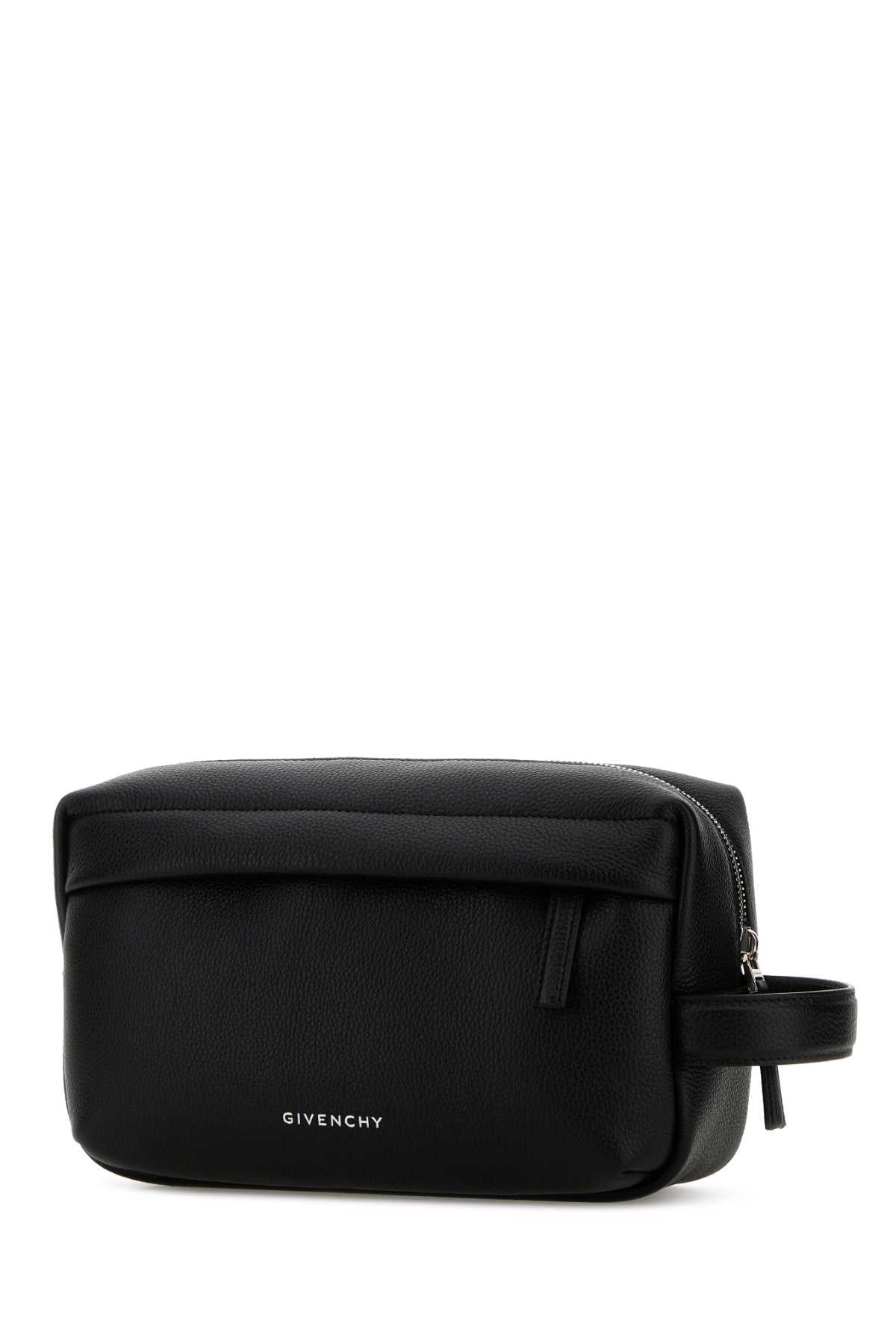 Black Leather U Backpack Beauty Case