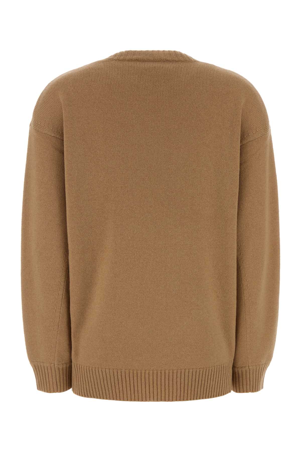 Camel Wool Blend Fido Sweater Cammello Exterior: Cashmere Maglieria