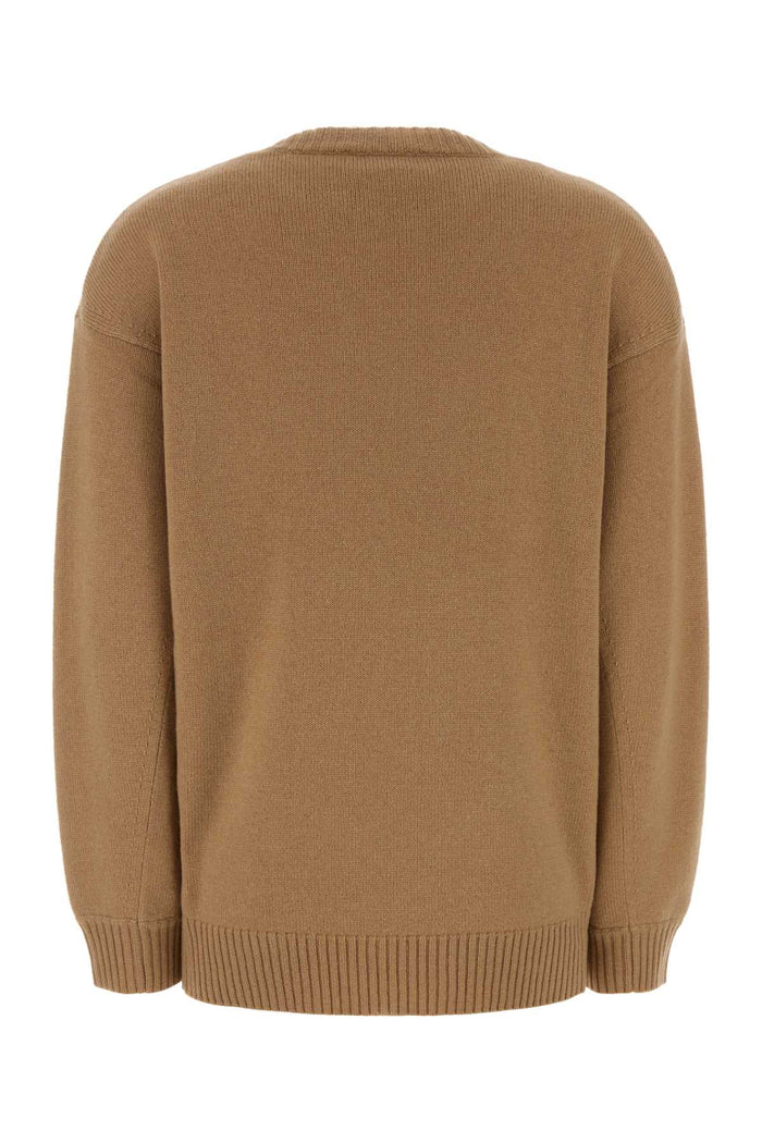Camel Wool Blend Fido Sweater Cammello Exterior: Cashmere Maglieria
