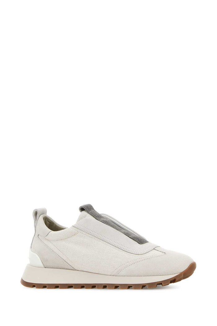 Light Grey Fabric Slip Ons C209 Sneaker