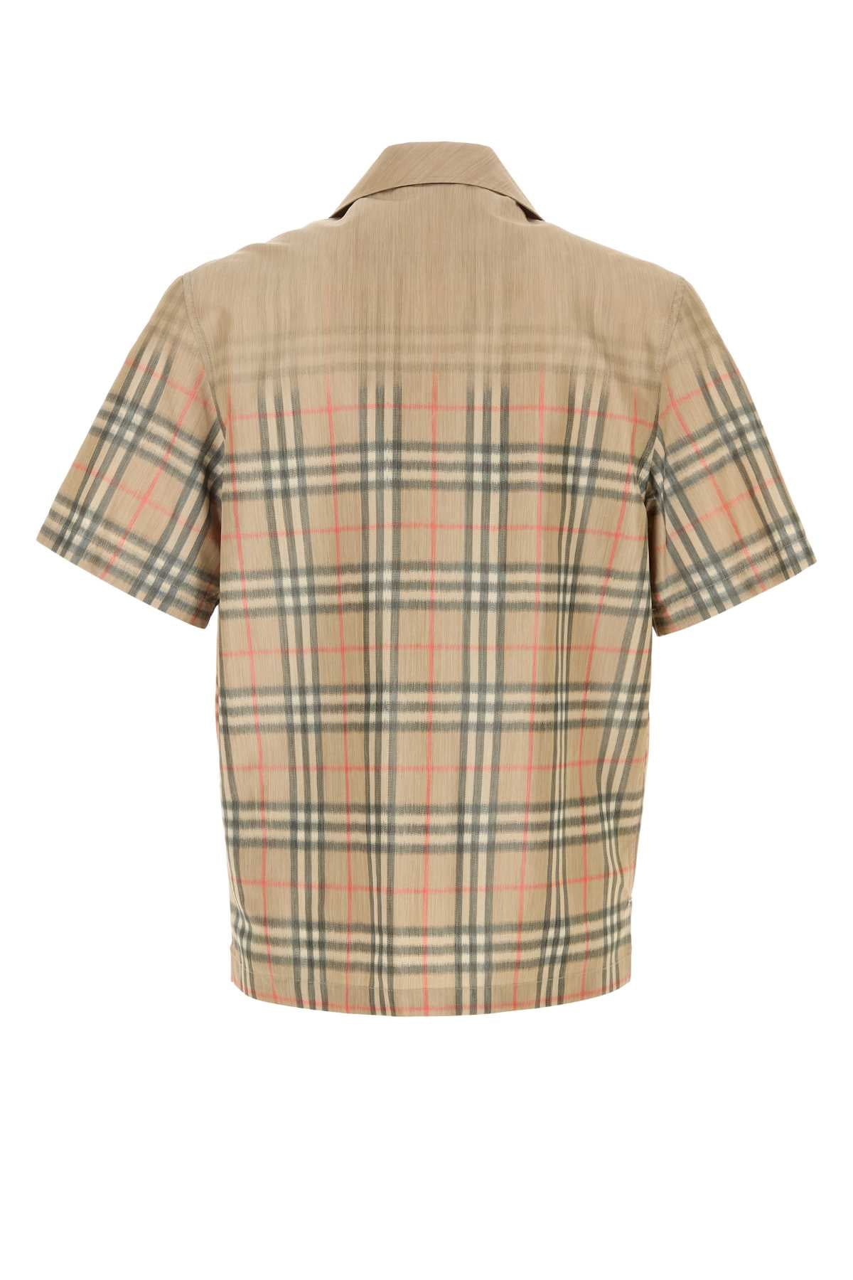 Printed Viscose Blend Shirt Sand Polyester Camicie