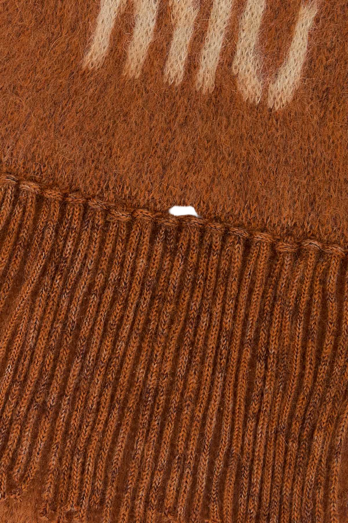 Orange Mohair Blend Scarf Ruggine Exterior: Nylon Wool Sciarpe E Foulard
