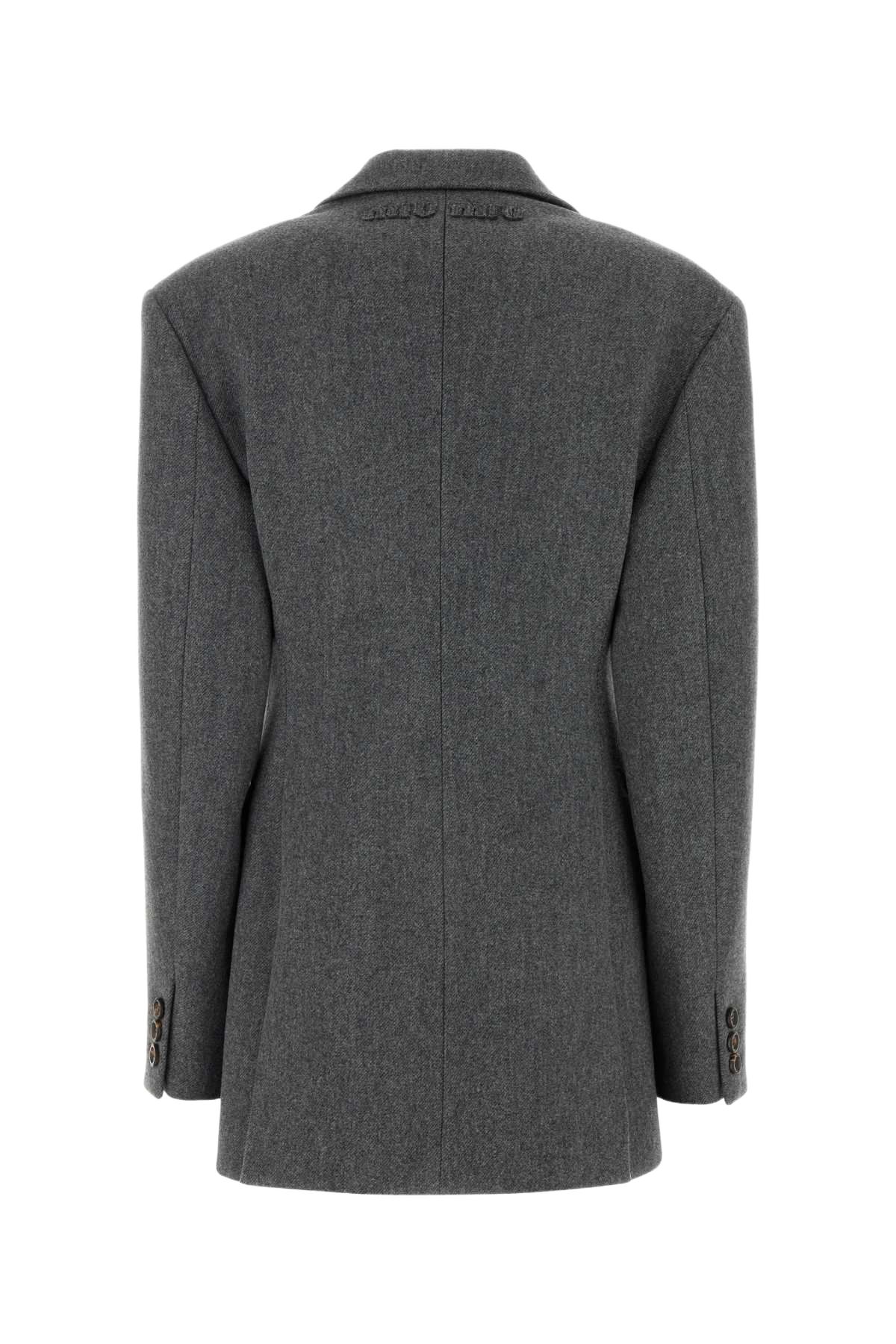Dark Grey Wool Blazer Ematite Giacche E Gilet