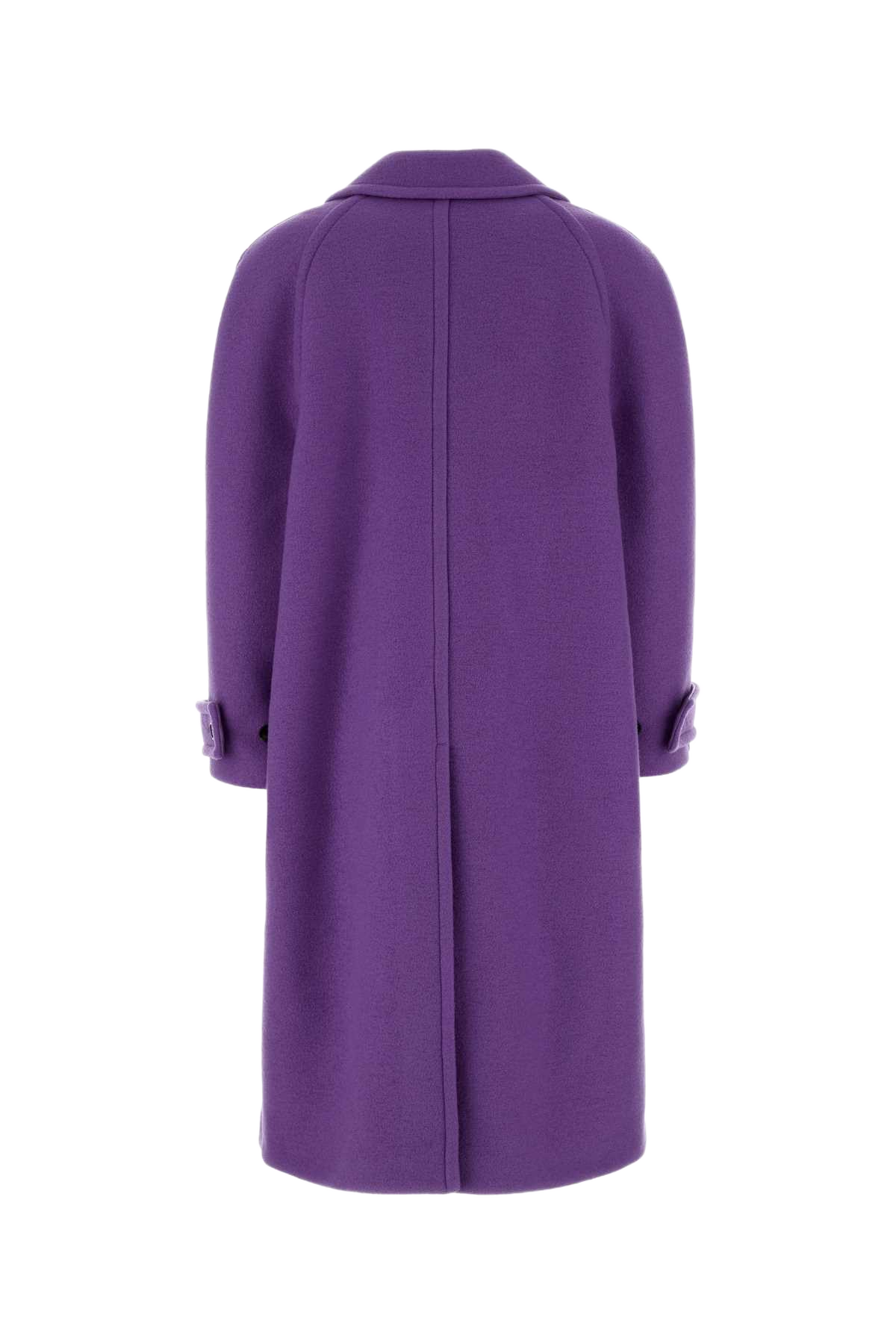 Purple Wool Blend Coat Newmagicpurple Exterior: Cashmere Nylon Cappotti