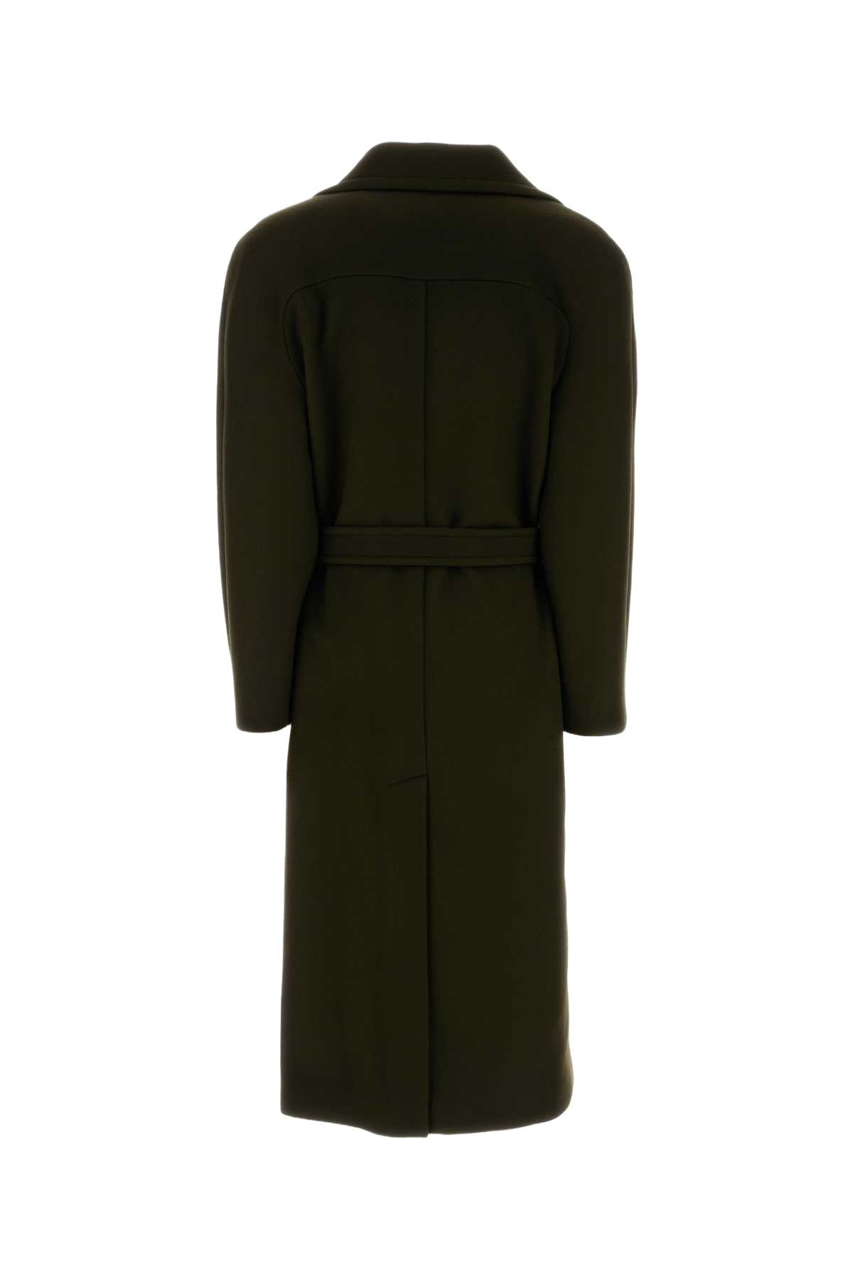 Bottle Green Wool Coat Darkkhaki F: Cupro T1: Cappotti