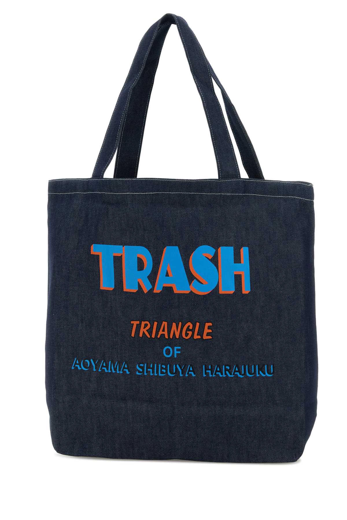 Denim Small Grocery Sopping Bag Indigo Exterior: Fabric Borse A Mano