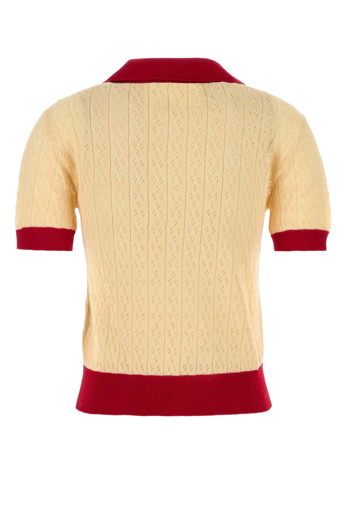 Two-Tone Linen Blend Polo Shirt Betullaparis Exterior: Viscose