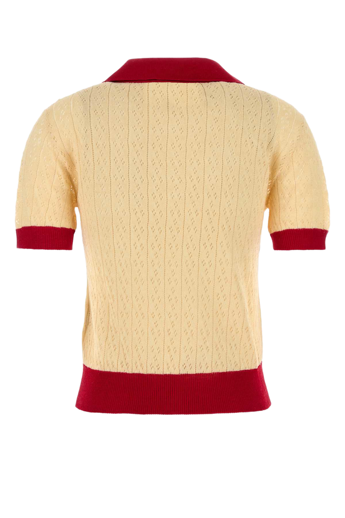 Two-Tone Linen Blend Polo Shirt Betullaparis Exterior: Viscose