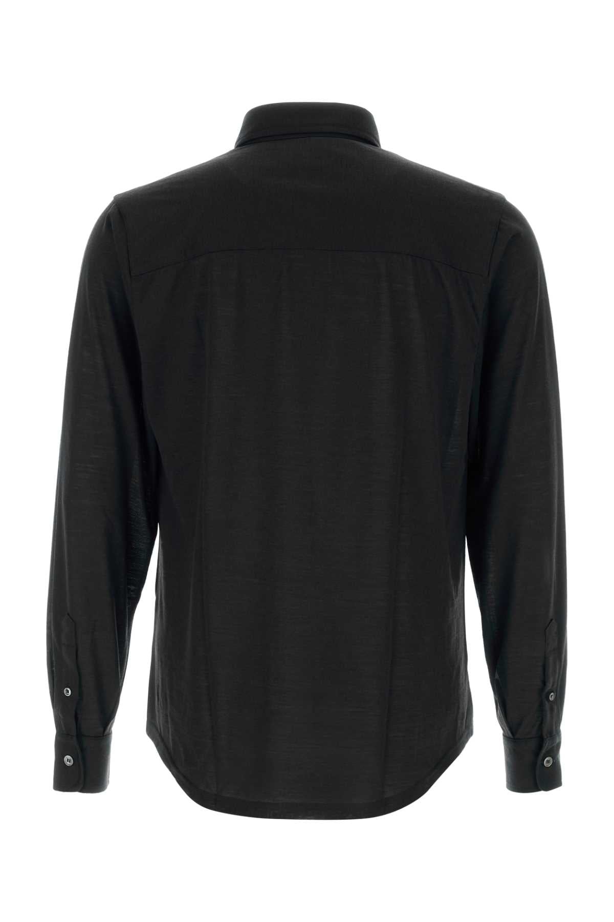 Black Wool Shirt Nero Exterior: Camicie