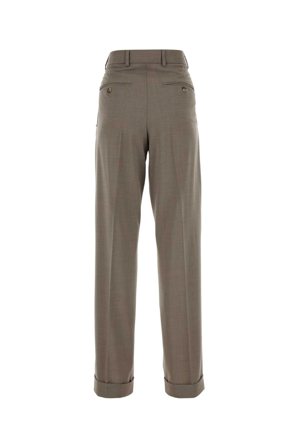 Cappuccino Wool Ferito Pant Tortora Exterior: Virgin Pantaloni