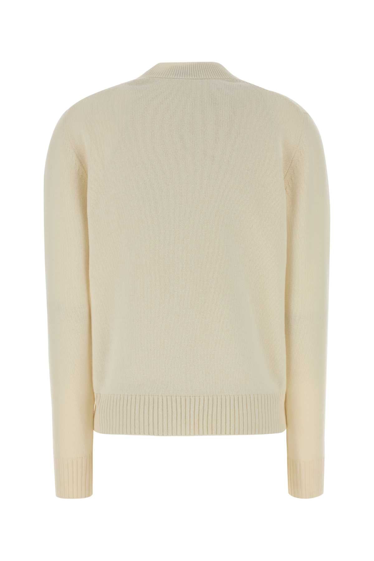 Ivory Wool Blend Sweater Exterior: Cashmere Maglieria