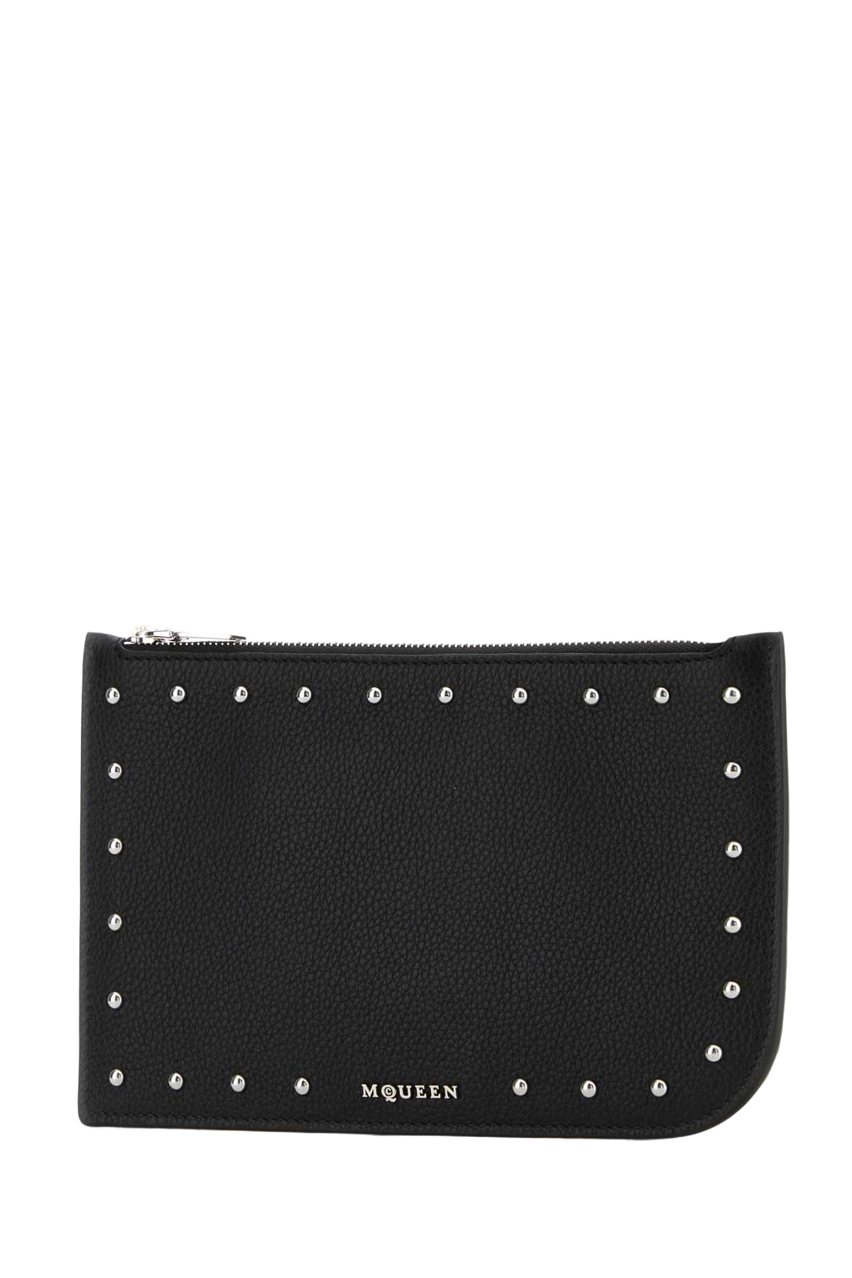 Black Leather Pouch Blacksilver Portafogli
