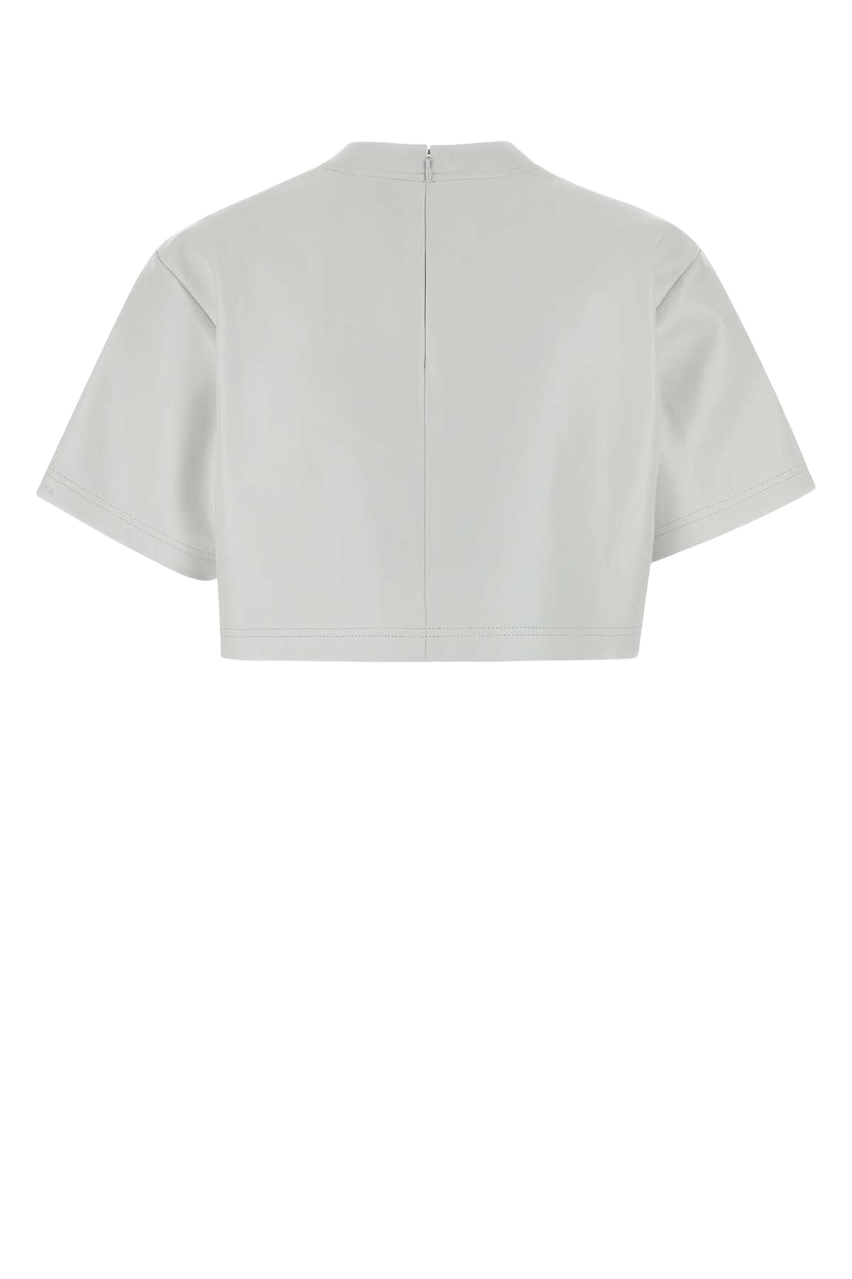 White Leather Crop-Top Exterior: Lamb T-shirt
