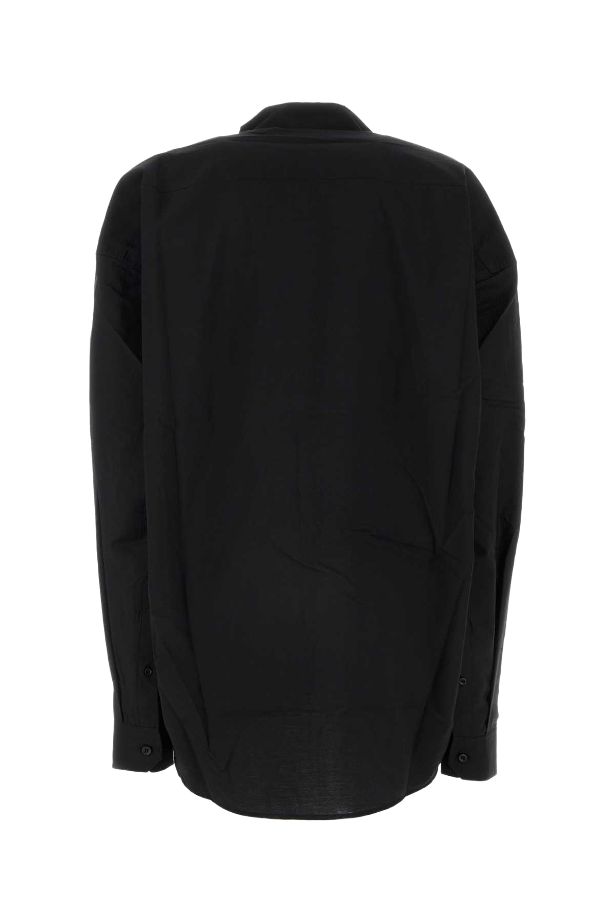Black Poplin Oversize Shirt Evergreenblack Camicie