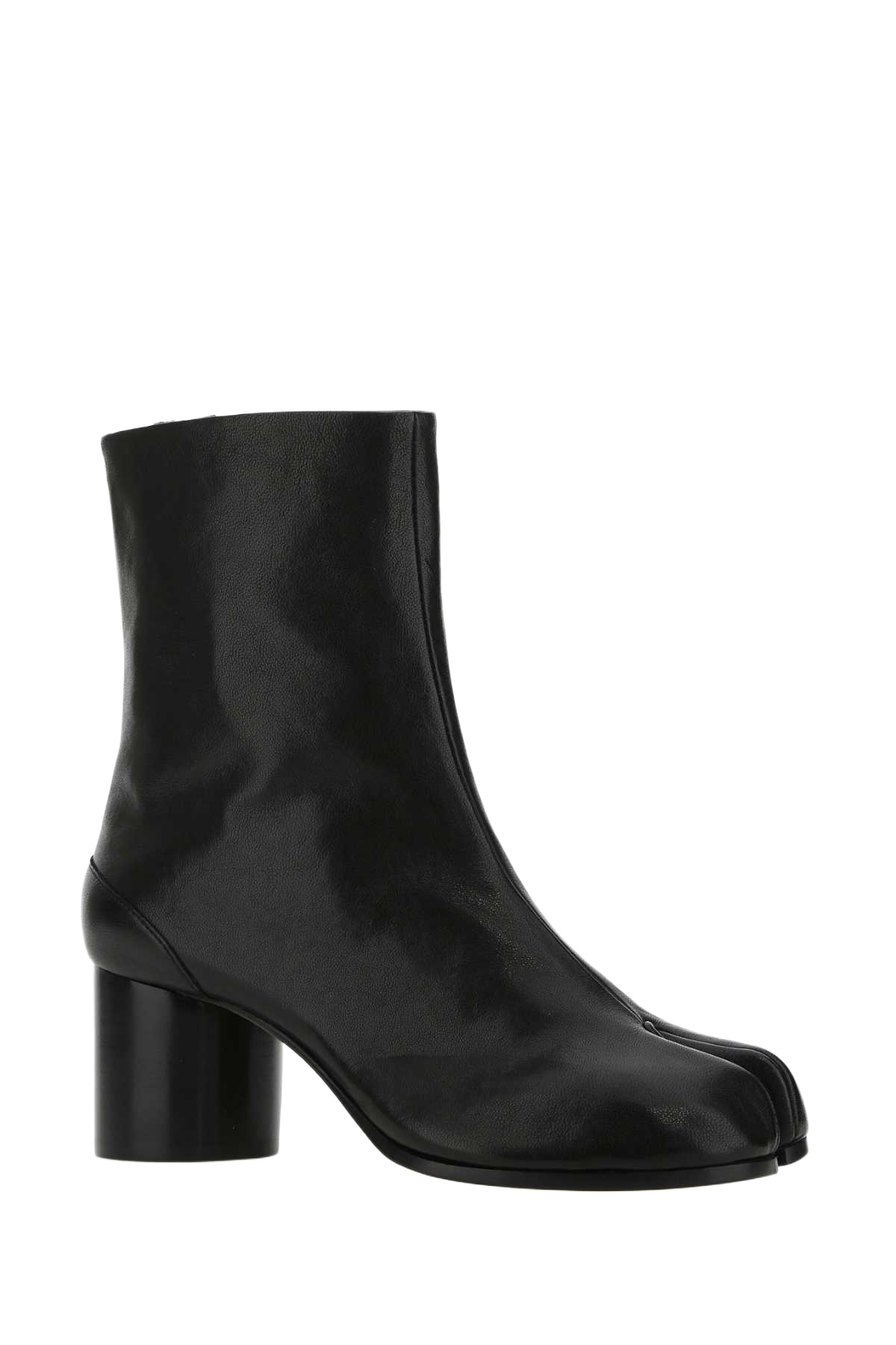 Black Leather Tabi Ankle Boots T8013 Stivali