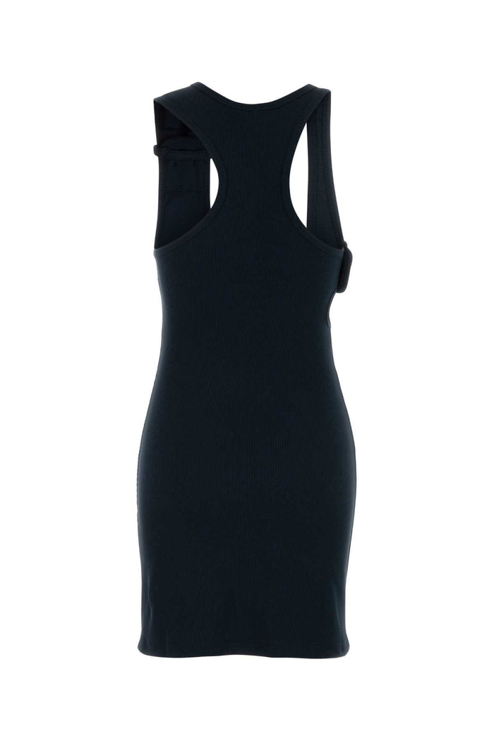 Black Cotton Mini Dress Exterior: Abiti