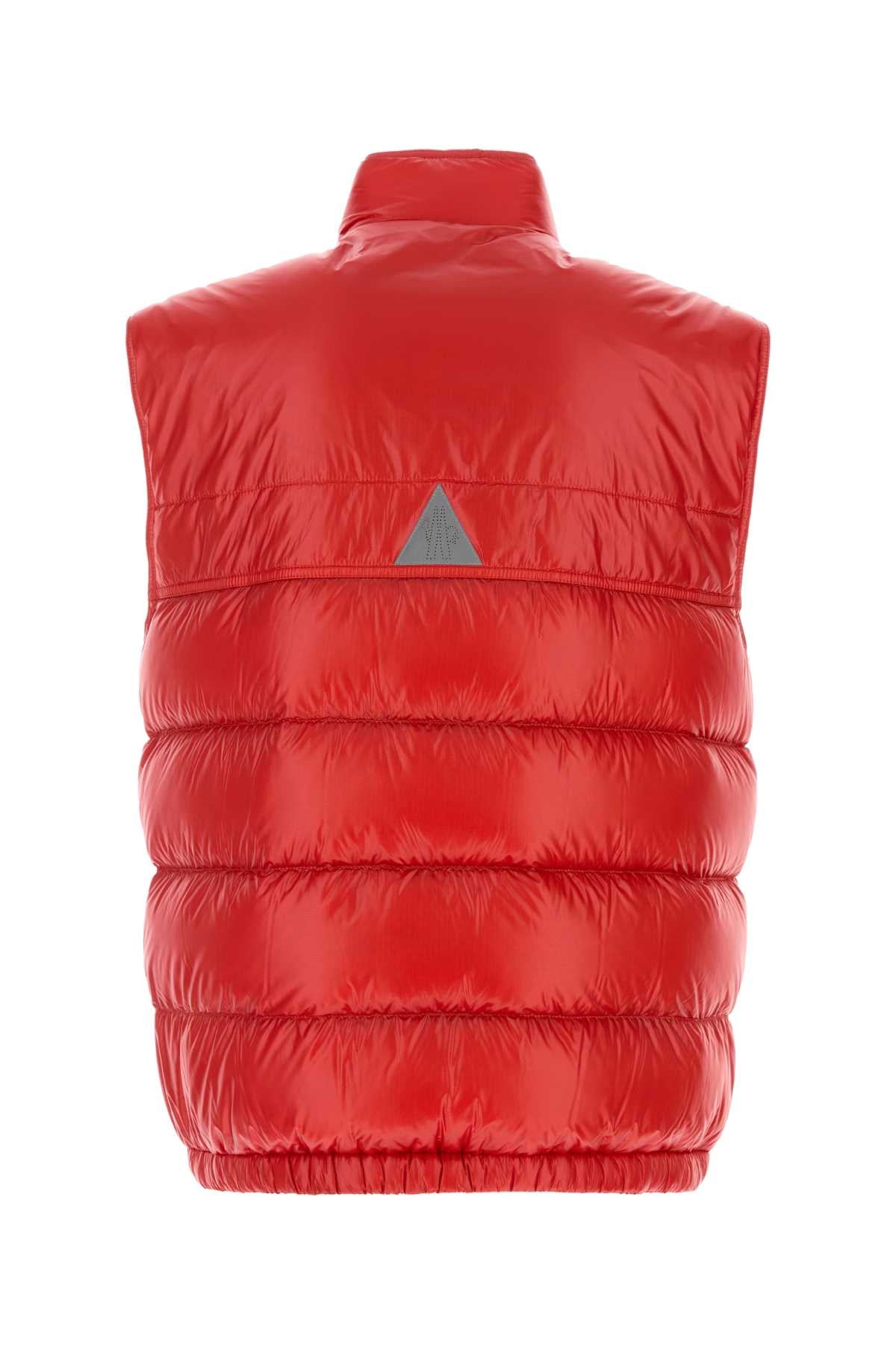 Red Nylon Sleeveless Uychi Down Jacket 454 Piumini