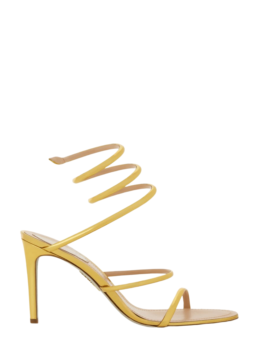 Sandalo Cleo Gold Calf Leather Heels