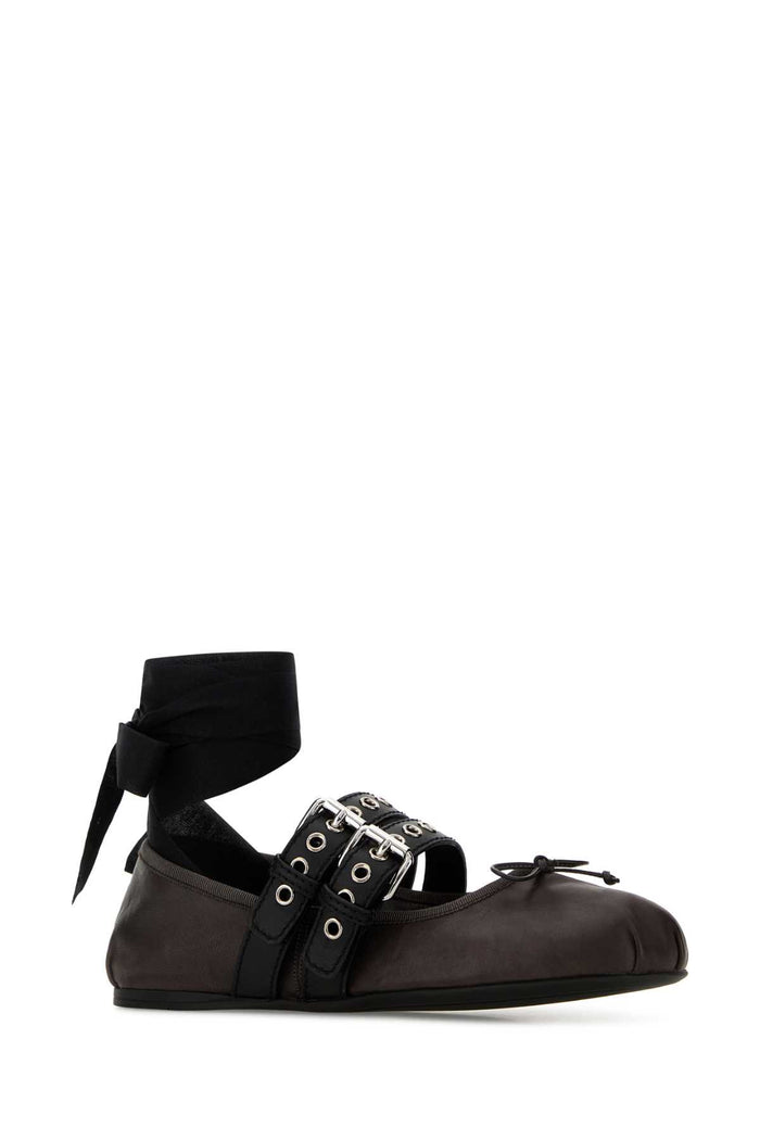 Dark Brown Leather Ballerinas Moro Ballerine